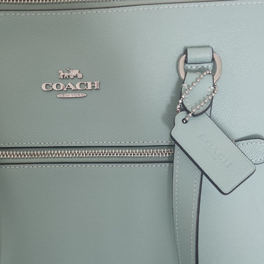 Coach Seafoam Leather Tote - Picture 6 of 8
